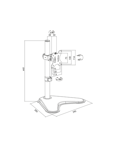 
Soporte de mesa para 1 Monitores de hasta 32 pulgadas Logilink