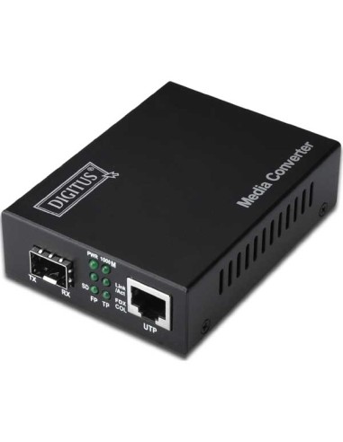 
DN-82130 DIGITUS - CM SFP Open slot Gigabit RJ45 / SFP. Convertidor DIGITUS 10/100/1000 RJ45 a fibra óptica slot SFP. La solu