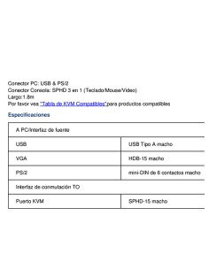 
ATEN 2L-5302UP Cable KVM VGA PS/2-USB de 1,8 m 2
