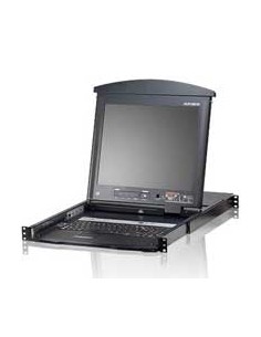 ATEN KL1508AN Conmutador KVM de 8 puertos con pantalla LCD y dos módulos retráctiles de alta densidad de Cat. 5