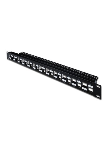 
Panel DIGITUS  modular escalonado,
de 24 puertos 1U negro