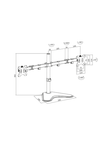 
Soporte de mesa para 2 Monitores de hasta 32 pulgadas Logilink