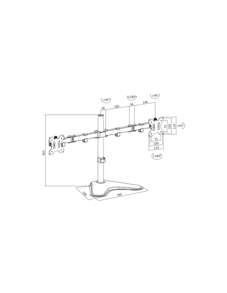 
Soporte de mesa para 2 Monitores de hasta 32 pulgadas Logilink