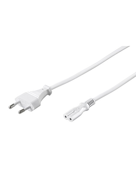 
51326 Cable Alimentacion CEE-7/16 a C7 1.50m Blanco
1.50 m Cable de red electrica  Portatil OCHO Blanco C-7