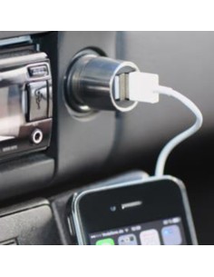 
Cargador 2 puertos USB  para coche 2x2,4A metalico Carga Rap 2