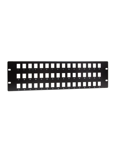 Panel 19" 48 puertos modular 3U negro  Logilink