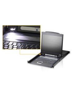 
ATEN CL1308NConsola LCD single rail con switch KVM integrado VGA PS/2-USB de 8 puertos
CL1308 2