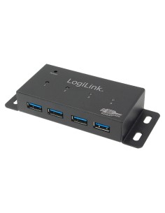 
UA0149 LOGILINK Hub USB 3.0 de  4 puertos con alimentador,Negro,Caja Metal