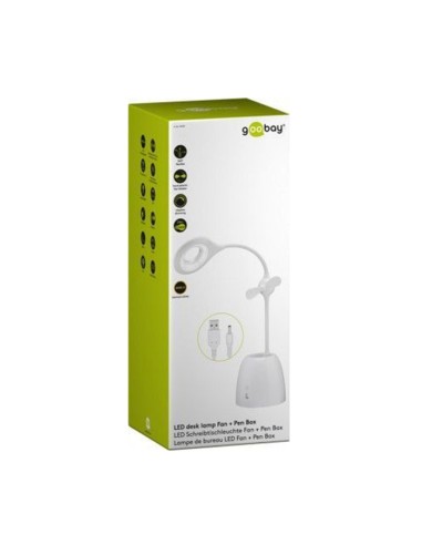 
55495 GOOBAY Lampara de escritorio LED con Ventilador y Lapicero Goobay