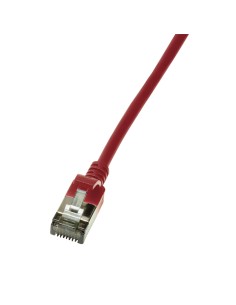 
Latiguillo CAT 6A, U/FTP,  2.00 m, Rojo, LSZH-TPE  Slim Delgado Logilink