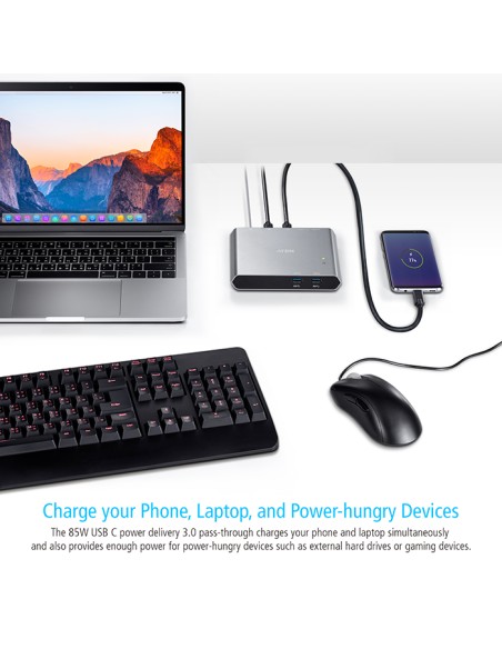 
US3310 ATEN - Conmutador USB-C 2x1, Portátil y o Smartphone a 1 Monitor HDM