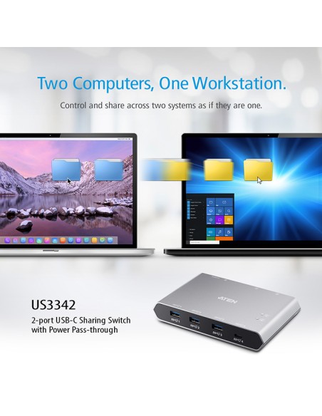 
US3342 ATEN - Conmutador de 2x4 puertos para periféricos USB-C Gen2 ATEN