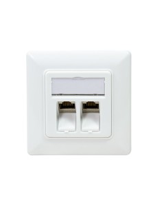 
NK4023 LOGILINK - Placa 80x80 RJ45 Cat 6A 2 x R45 FTP Blanco Logilink
