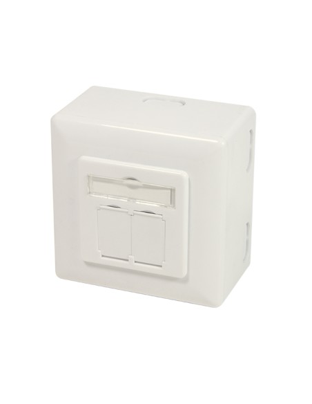 
NP0124 LOGILINK Roseta 80x80 RJ45 Cat 6A 2 x R45 FTP Blanco Logilink