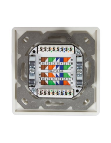 
NP0124 LOGILINK Roseta 80x80 RJ45 Cat 6A 2 x R45 FTP Blanco Logilink