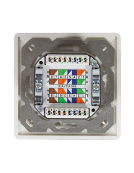 
NP0124 LOGILINK Roseta 80x80 RJ45 Cat 6A 2 x R45 FTP Blanco Logilink
