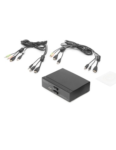 
DS-12870 DIGITUS - Conmutador KVM  2 puertos HDMI-USB-Audio-HUB USB 2.0 Digitus