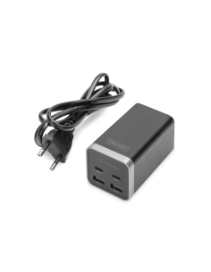 
DA-10180 DIGITUS - Cargador  65W USB 4 puertos, 2 USB-C, 2 USB-A, PD 3.0 PPS GAN , NEGRO,SOBREMESA DIGITUS