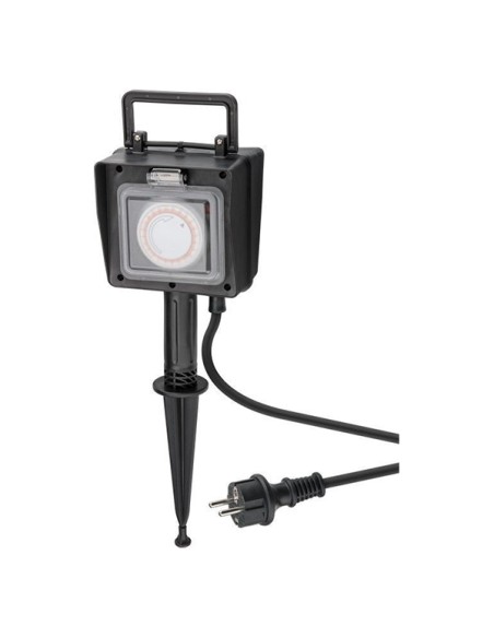 
76777 GOOBAY Regleta de  2  tomas Exterior IP44 Temporizador Goobay