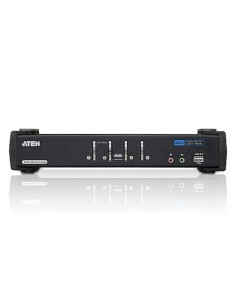 
ATEN CS1784A Conmutador KVM de tipo USB de 4 puertos para conexión DVI Dual Link, con transmisión del sonido y concentrador U