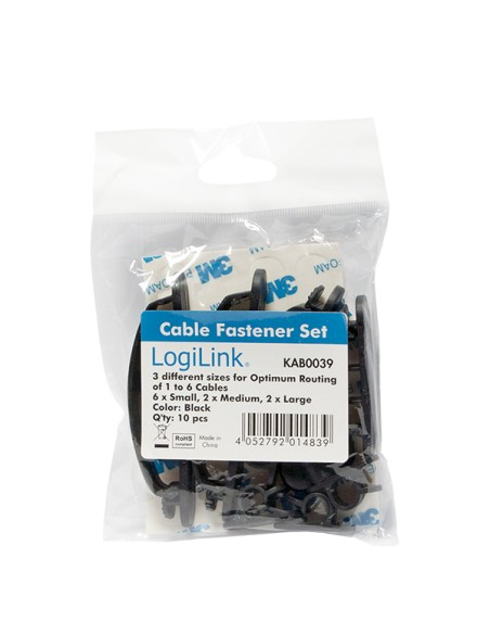 
Base Cable clip, Adhesivo bolsa de 10 unidades 3 tamaños