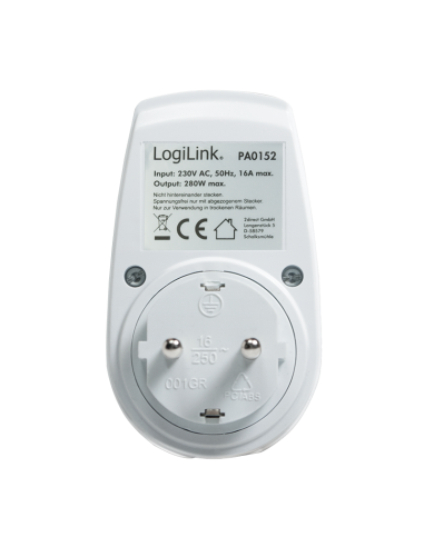 
PA0152 LOGILINK Enchufe con Sensor Dia Noche Blanco Logilink