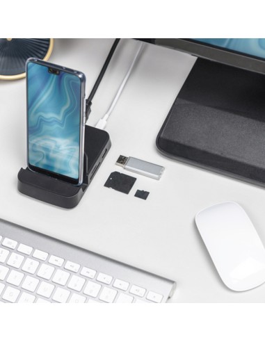 
DA-70882 DIGITUS - Estación de acoplamiento para smartphone USB-C, 7 puertos. Estación de acoplamiento para smartphone, 2 USB