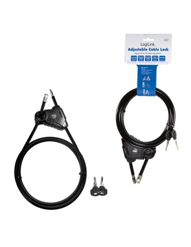 
SC0220 LOGILINK Candado de seguridad Ajustable 2m * Ø10 mm Negro Logilink

LogiLink SC0220 - Cerradura de seguridad "Double