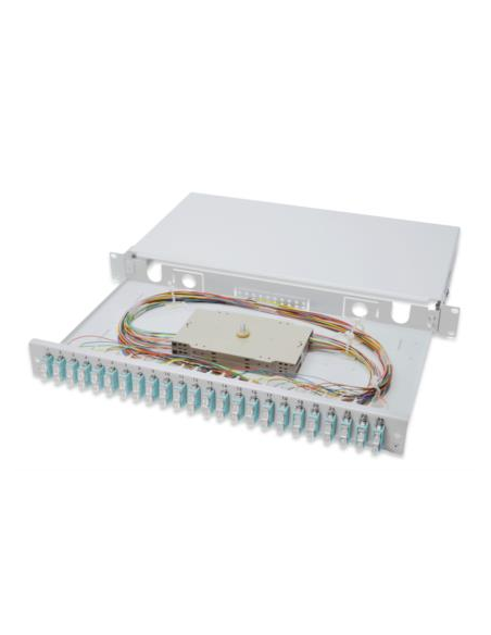 Caja F.O. Equipada 24xSC, cassette de Latiguillos OM3