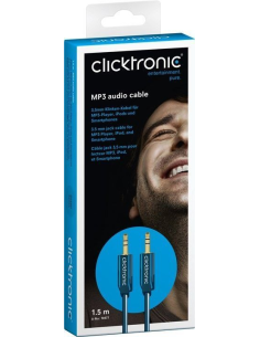 
70477 Cable de audio MP3 - Cable jack de 3.5 mm para reproductor de MP3, iPod y teléfono inteligente  CLIKTRONIC 2