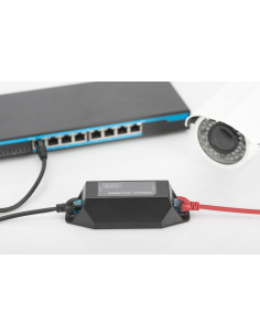 
Extensor interior Gigabit PoE, salida de 22 W Montaje de pared o en mesa, 100 m de extensión Apto para conexión en cascada, a 2