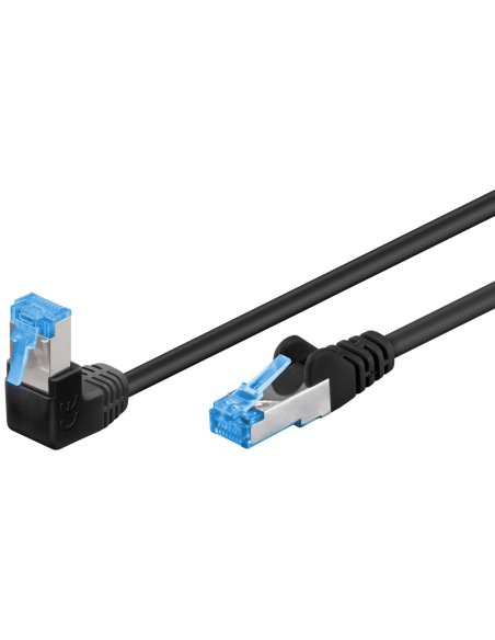 
51560 GOOBAY - Latiguillo CAT 6A, S/FTP,  5.00 m, Negro, LSZH 1 x Conector 90º