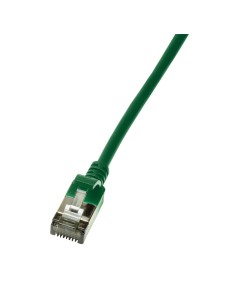 Latiguillo CAT 6A, U/FTP,  5.00 m, Verde, LSZH-TPE  Slim Delgado Logilink 2