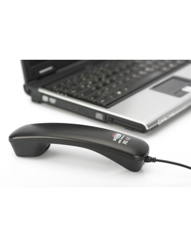
DA-70772 Auricular de teléfono USB- Telefono Skype, Negro, Digitus
