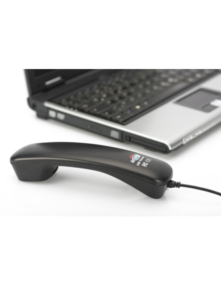
DA-70772 Auricular de teléfono USB- Telefono Skype, Negro, Digitus